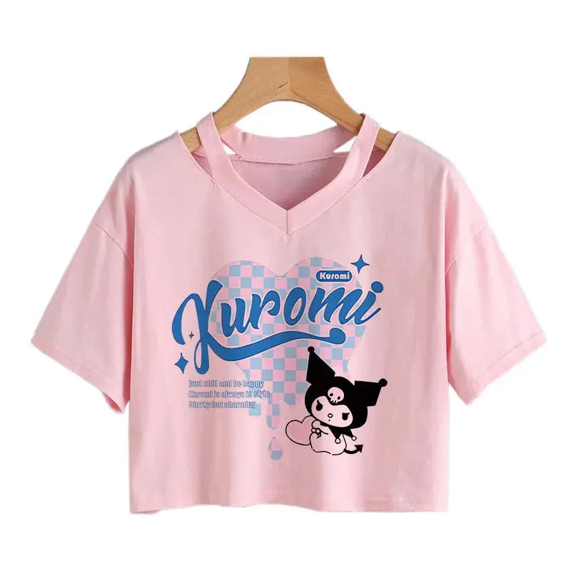 Womens' Kuromi Crop Top T-Shirt - Browsglamour