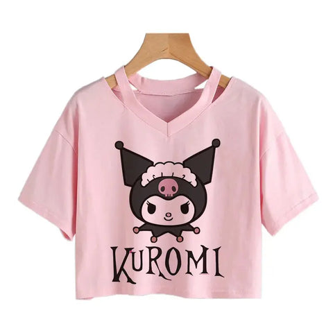 Womens' Kuromi Crop Top T-Shirt - Browsglamour