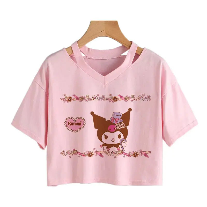 Womens' Kuromi Crop Top T-Shirt Browsglamour