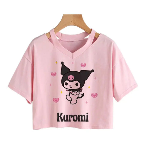 Womens' Kuromi Crop Top T-Shirt Browsglamour