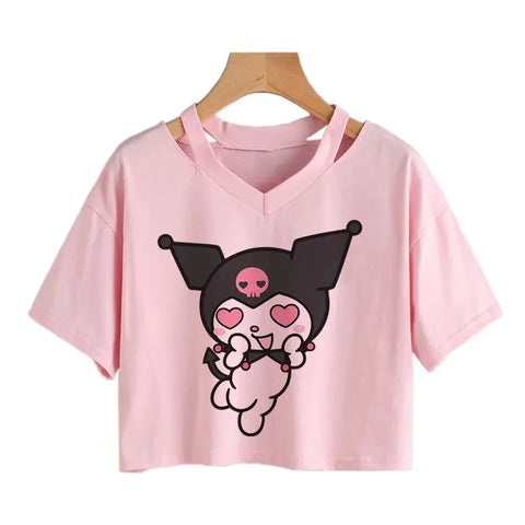 Womens' Kuromi Crop Top T-Shirt - Browsglamour