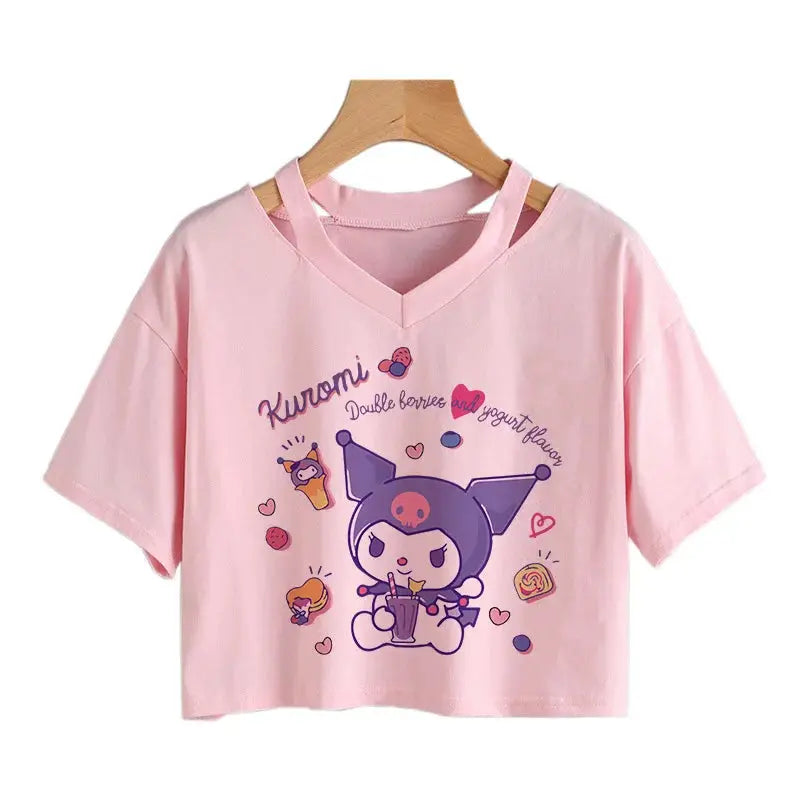 Womens' Kuromi Crop Top T-Shirt Browsglamour