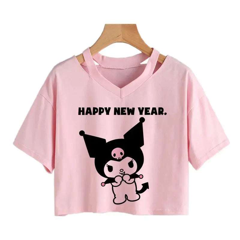 Womens' Kuromi Crop Top T-Shirt Browsglamour