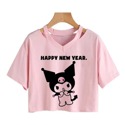 Womens' Kuromi Crop Top T-Shirt Browsglamour