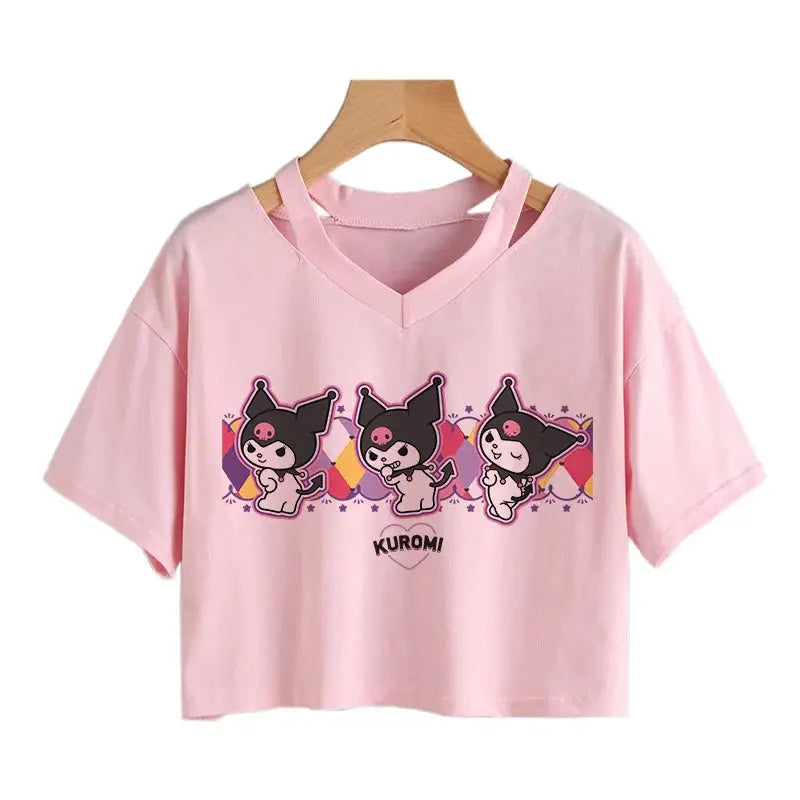 Womens' Kuromi Crop Top T-Shirt Browsglamour