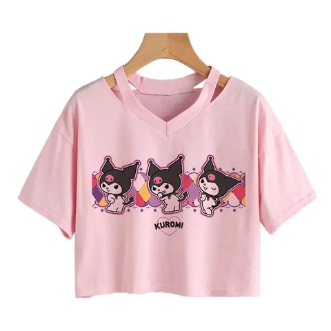 Womens' Kuromi Crop Top T-Shirt Browsglamour