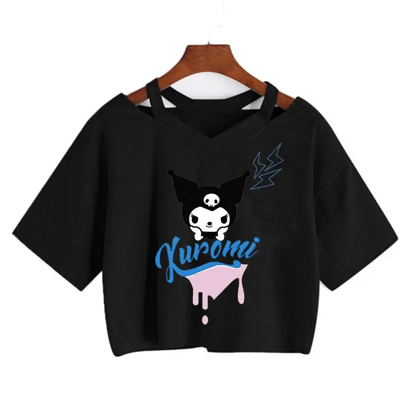 Womens' Kuromi Crop Top T-Shirt - Browsglamour