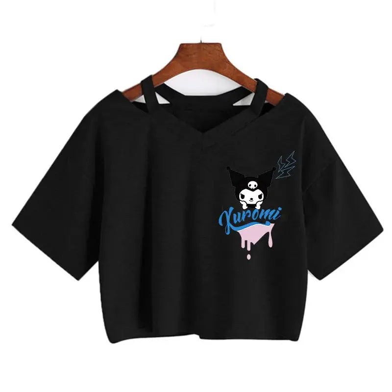 Womens' Kuromi Crop Top T-Shirt - Browsglamour