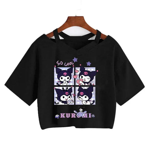 Womens' Kuromi Crop Top T-Shirt Browsglamour