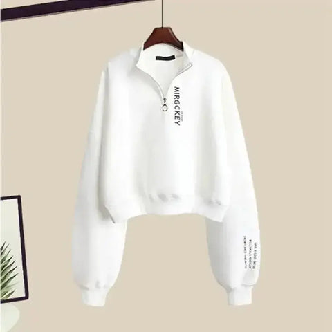 Y2k Streetwear Hoodies+Casual Sweatpants Suit Women 2023Autumn Zipper Pullovers Sweatshirts Harajuku Two Piece Sets Kpop Clothes - Browsglamour