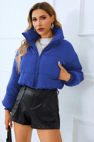 Zip-Up Winter Coat with Pockets - Browsglamour