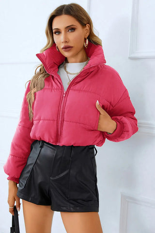 Zip-Up Winter Coat with Pockets - Browsglamour