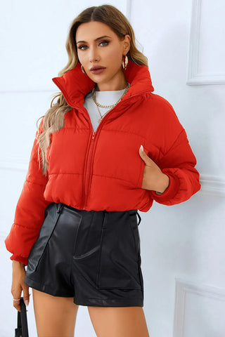 Zip-Up Winter Coat with Pockets - Browsglamour