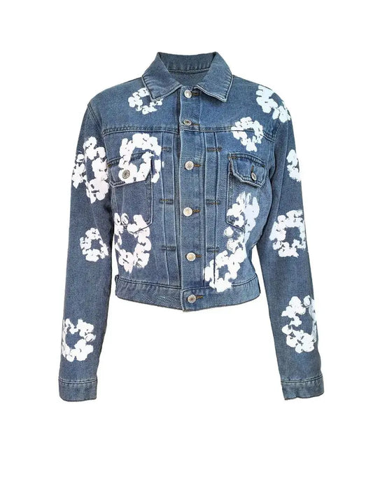 Floral Print Denim Jacket and/or Pants (Each Piece Sold Separately) - Browsglamour