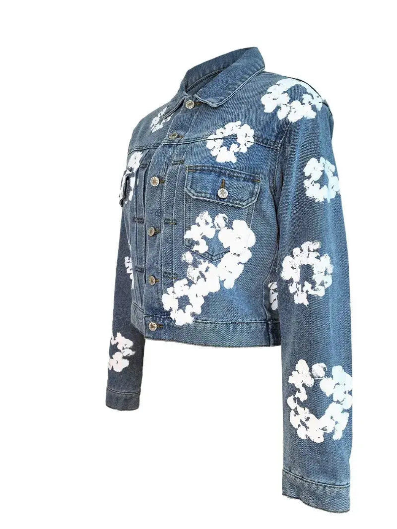 Floral Print Denim Jacket and/or Pants (Each Piece Sold Separately) - Browsglamour