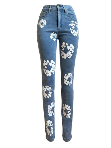 Floral Print Denim Jacket and/or Pants (Each Piece Sold Separately) - Browsglamour